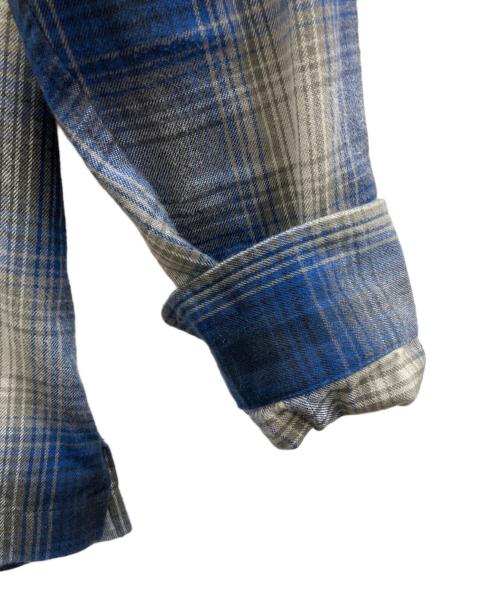 Schott（ショット）Schott (ショット) OMBRE CHECK FLANNEL SHIRT ブルー サイズ:Mの古着・服飾アイテム