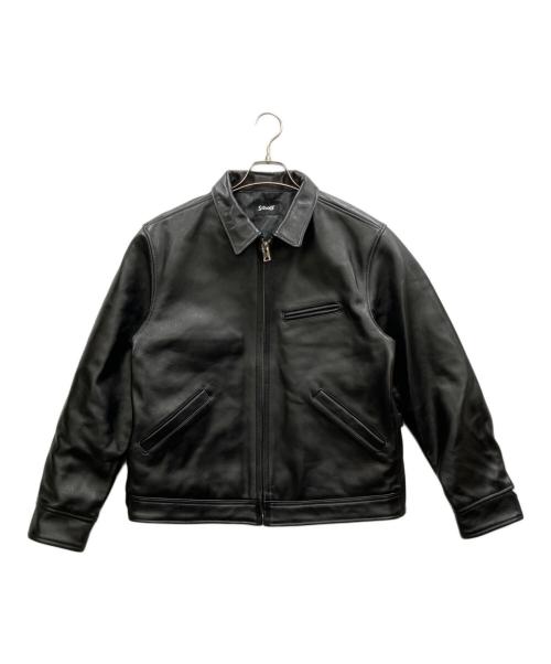 Schott（ショット）Schott (ショット) LEATHER TRACKER JACKET ブラック サイズ:Lの古着・服飾アイテム