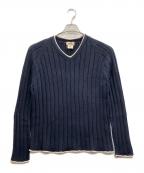 HERMESエルメス）の古着「コットンカシミヤVネックニット」｜ネイビー