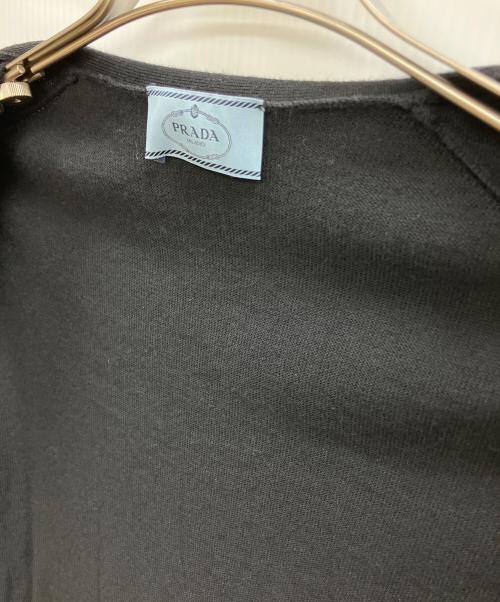 PRADA（プラダ）PRADA (プラダ) ウールハイゲージVネックニットカーディガン ブラック サイズ:36の古着・服飾アイテム