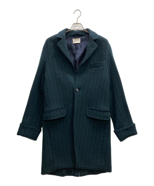 BALLANTYNE（バランタイン）BALLANTYNE (バランタイン) 幾何学柄ウールチェスターコート グリーン サイズ:50の古着・服飾アイテム