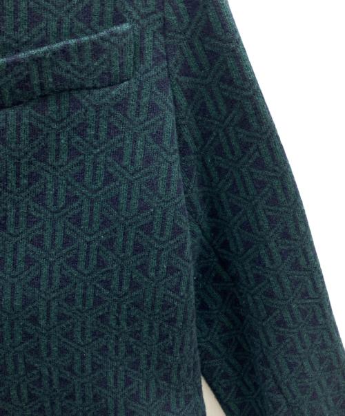 BALLANTYNE（バランタイン）BALLANTYNE (バランタイン) 幾何学柄ウールチェスターコート グリーン サイズ:50の古着・服飾アイテム