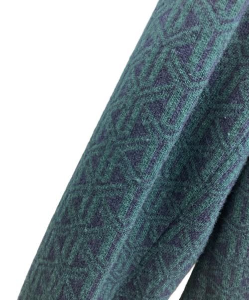 BALLANTYNE（バランタイン）BALLANTYNE (バランタイン) 幾何学柄ウールチェスターコート グリーン サイズ:50の古着・服飾アイテム