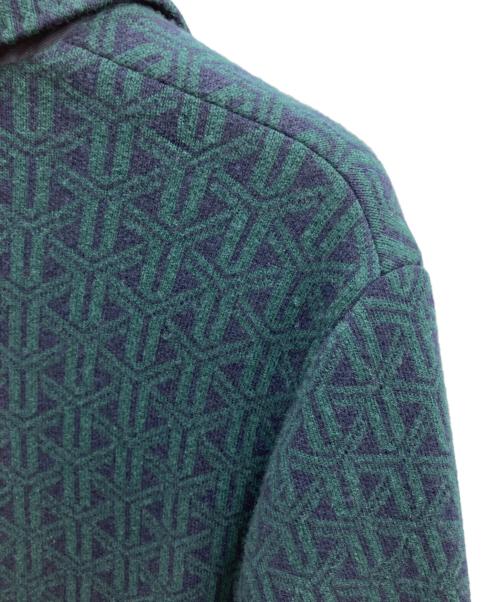 BALLANTYNE（バランタイン）BALLANTYNE (バランタイン) 幾何学柄ウールチェスターコート グリーン サイズ:50の古着・服飾アイテム