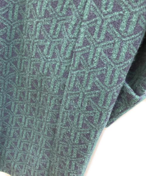 BALLANTYNE（バランタイン）BALLANTYNE (バランタイン) 幾何学柄ウールチェスターコート グリーン サイズ:50の古着・服飾アイテム