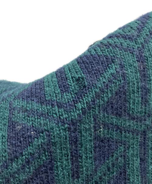 BALLANTYNE（バランタイン）BALLANTYNE (バランタイン) 幾何学柄ウールチェスターコート グリーン サイズ:50の古着・服飾アイテム