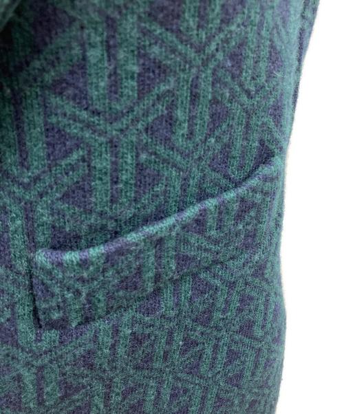 BALLANTYNE（バランタイン）BALLANTYNE (バランタイン) 幾何学柄ウールチェスターコート グリーン サイズ:50の古着・服飾アイテム