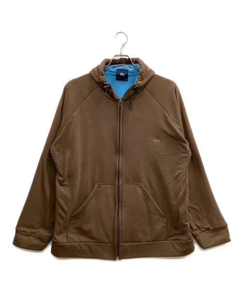 stussy（ステューシー）stussy (ステューシー) ロゴジップパーカー ブラウン サイズ:Lの古着・服飾アイテム
