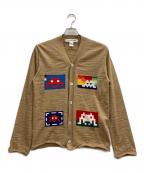 COMME des GARCONS SHIRTコムデギャルソンシャツ）の古着「スペースインベーダー ニット カーディガン」｜ブラウン