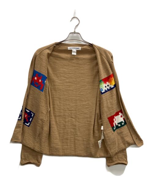 COMME des GARCONS SHIRT（コムデギャルソンシャツ）COMME des GARCONS SHIRT (コムデギャルソンシャツ) スペースインベーダー ニット カーディガン ブラウン サイズ:Mの古着・服飾アイテム