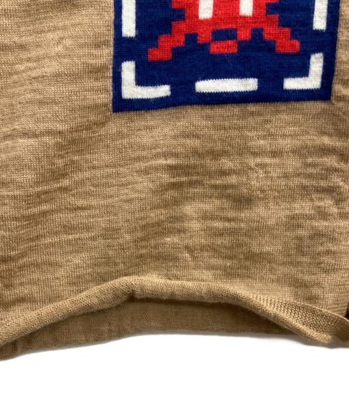 COMME des GARCONS SHIRT（コムデギャルソンシャツ）COMME des GARCONS SHIRT (コムデギャルソンシャツ) スペースインベーダー ニット カーディガン ブラウン サイズ:Mの古着・服飾アイテム