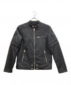 DIESELディーゼル）の古着「コットンライダースジャケット」｜ブラック
