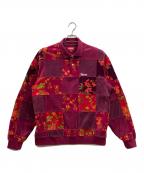 SUPREMEシュプリーム）の古着「Floral Patchwork Velour Polo」｜パープル