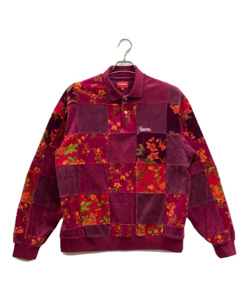 SUPREME（シュプリーム）SUPREME (シュプリーム) Floral Patchwork Velour Polo パープル サイズ:Sの古着・服飾アイテム