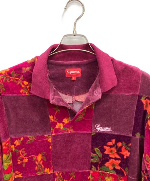 SUPREME（シュプリーム）SUPREME (シュプリーム) Floral Patchwork Velour Polo パープル サイズ:Sの古着・服飾アイテム