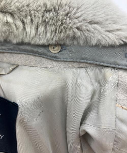 BURBERRY LONDON（バーバリーロンドン）BURBERRY LONDON (バーバリーロンドン) ラビットファートレンチコート グレー サイズ:40の古着・服飾アイテム