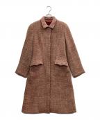 BURBERRY LONDONバーバリーロンドン）の古着「ツイードロングコート」｜レッド