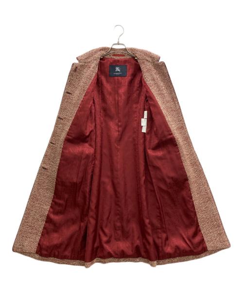 BURBERRY LONDON（バーバリーロンドン）BURBERRY LONDON (バーバリーロンドン) ツイードロングコート レッド サイズ:9の古着・服飾アイテム