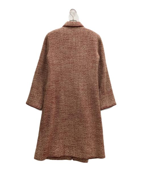 BURBERRY LONDON（バーバリーロンドン）BURBERRY LONDON (バーバリーロンドン) ツイードロングコート レッド サイズ:9の古着・服飾アイテム