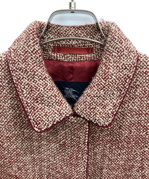 BURBERRY LONDON（バーバリーロンドン）BURBERRY LONDON (バーバリーロンドン) ツイードロングコート レッド サイズ:9の古着・服飾アイテム