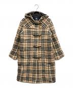 BURBERRY LONDONバーバリーロンドン）の古着「ノヴァチェックツイードダッフルコート」｜ベージュ