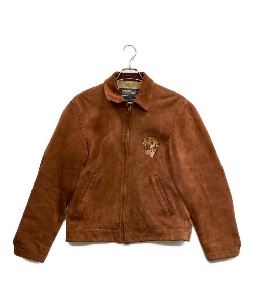 AVIREX（アヴィレックス）AVIREX (アヴィレックス) AGED SUEDE SOUVENIR JACKET ブラウン サイズ:Mの古着・服飾アイテム