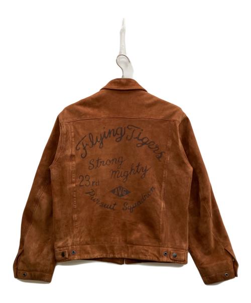 AVIREX（アヴィレックス）AVIREX (アヴィレックス) AGED SUEDE SOUVENIR JACKET ブラウン サイズ:Mの古着・服飾アイテム