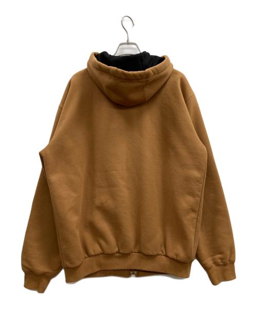 CarHartt（カーハート）CarHartt (カーハート) 裏サーマルジップパーカー ブラウン サイズ:Mの古着・服飾アイテム