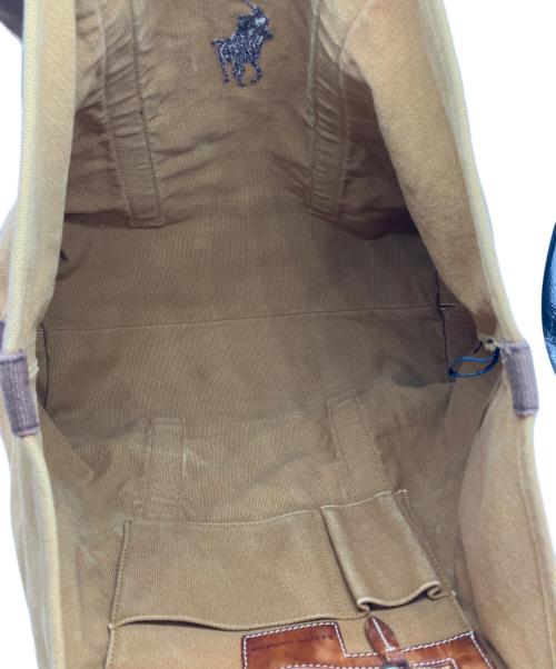 RALPH LAUREN（ラルフローレン）RALPH LAUREN (ラルフローレン) ポニー刺繍キャンバストートバッグ ブラウンの古着・服飾アイテム