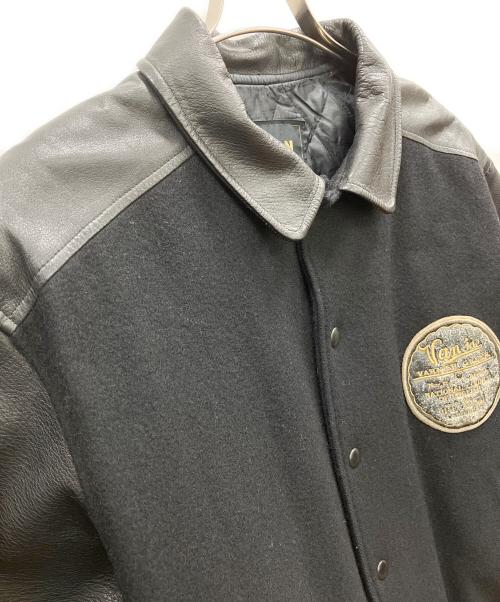 VAN（ヴァン）VAN (ヴァン) カウレザー切替スタジャン ブラック サイズ:Freeの古着・服飾アイテム