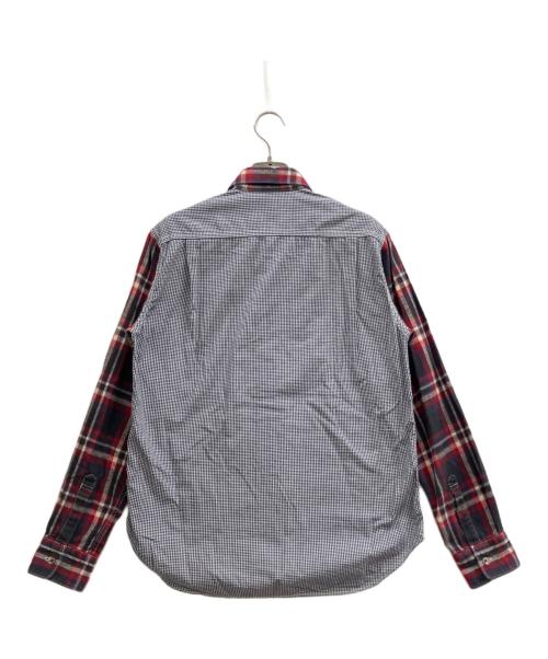 COMME des GARCONS HOMME（コムデギャルソン オム）COMME des GARCONS HOMME (コムデギャルソン オム) 前後切替ネルシャツ レッド×ネイビー サイズ:XSの古着・服飾アイテム