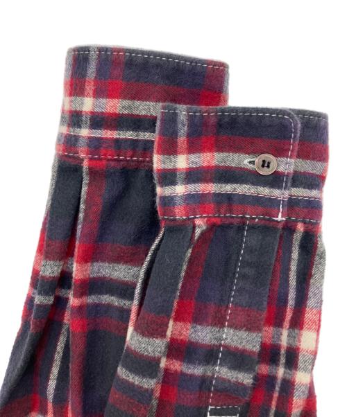 COMME des GARCONS HOMME（コムデギャルソン オム）COMME des GARCONS HOMME (コムデギャルソン オム) 前後切替ネルシャツ レッド×ネイビー サイズ:XSの古着・服飾アイテム