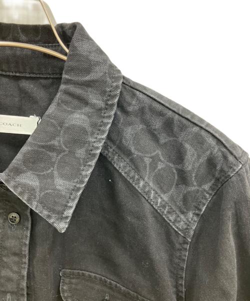COACH（コーチ）COACH (コーチ) ブラック デニム ボタン アップ ドレス ブラック サイズ:Mの古着・服飾アイテム