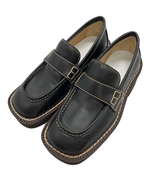 MM6 Maison Margiela（エムエムシックスメゾンマルジェラ）MM6 Maison Margiela (エムエムシックスメゾンマルジェラ) スクエアトゥローファー ブラウン サイズ:36の古着・服飾アイテム