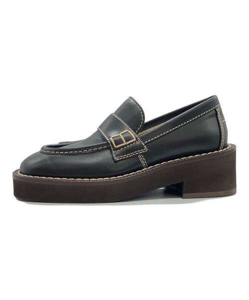 MM6 Maison Margiela（エムエムシックスメゾンマルジェラ）MM6 Maison Margiela (エムエムシックスメゾンマルジェラ) スクエアトゥローファー ブラウン サイズ:36の古着・服飾アイテム