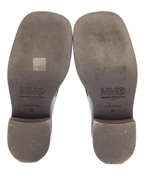 MM6 Maison Margiela（エムエムシックスメゾンマルジェラ）MM6 Maison Margiela (エムエムシックスメゾンマルジェラ) スクエアトゥローファー ブラウン サイズ:36の古着・服飾アイテム