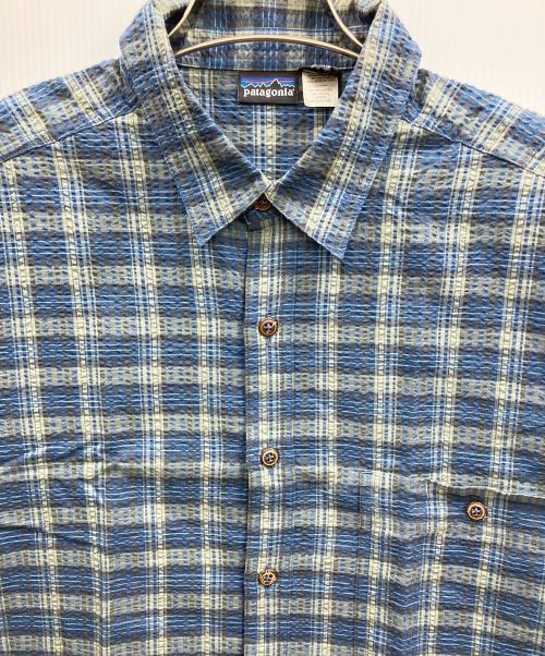 Patagonia（パタゴニア）Patagonia (パタゴニア) Seersucker Puckerware Shirt ブルー サイズ:Mの古着・服飾アイテム