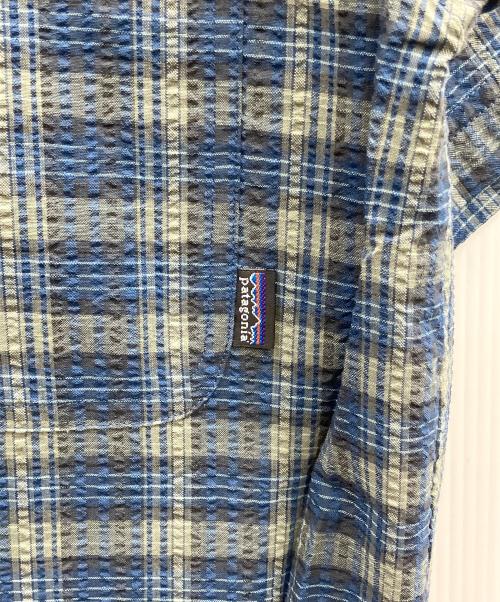 Patagonia（パタゴニア）Patagonia (パタゴニア) Seersucker Puckerware Shirt ブルー サイズ:Mの古着・服飾アイテム