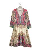 ETROエトロ）の古着「ペイズリー柄シルクワンピース」｜ピンク
