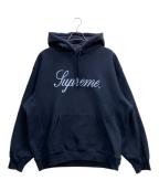 SUPREMEシュプリーム）の古着「RAISED SCRIPT HOODED SWEAT SHIRTS」｜ネイビー