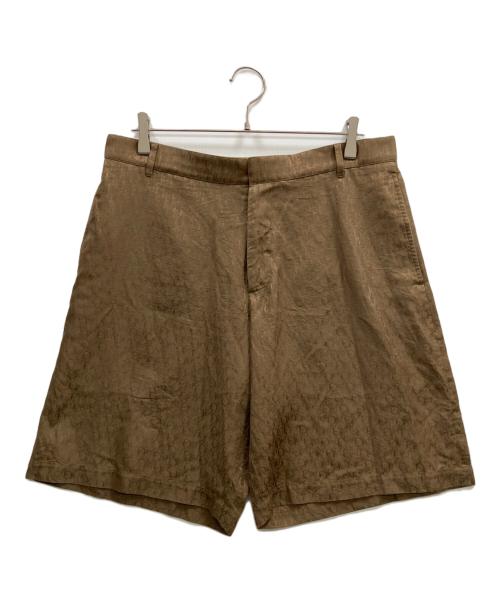 Dior（ディオール）DIOR (ディオール) オブリーク柄シルクブレンドハーフパンツ ブラウン サイズ:50の古着・服飾アイテム