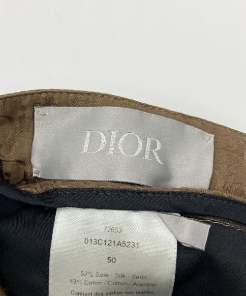 Dior（ディオール）DIOR (ディオール) オブリーク柄シルクブレンドハーフパンツ ブラウン サイズ:50の古着・服飾アイテム