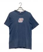 stussyステューシー）の古着「90's SロゴTシャツ」｜ネイビー