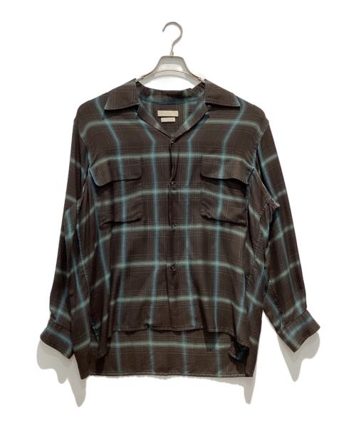 YOKE（ヨーク）YOKE (ヨーク) Ombre Plaid Wpocket Shirt ブラウン サイズ:3の古着・服飾アイテム