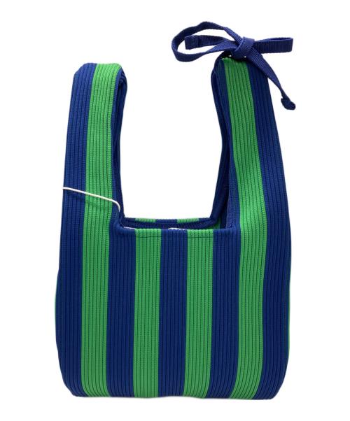 marimekko（マリメッコ）marimekko (マリメッコ) KNITTED MINI TOTE グリーン×ブルー 未使用品の古着・服飾アイテム