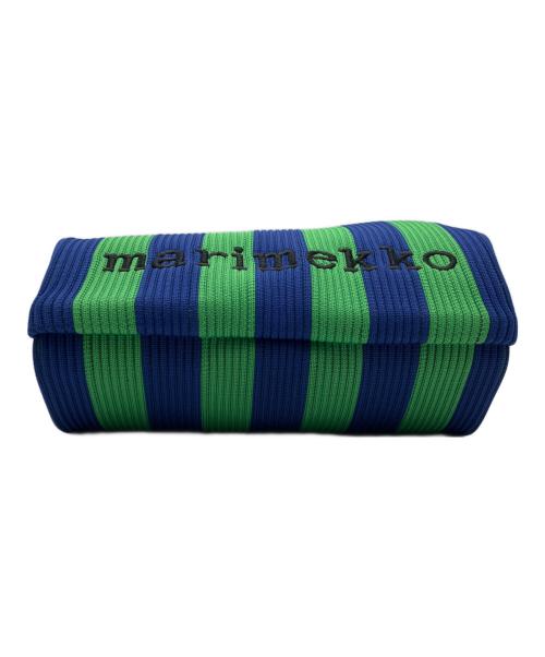 marimekko（マリメッコ）marimekko (マリメッコ) KNITTED MINI TOTE グリーン×ブルー 未使用品の古着・服飾アイテム