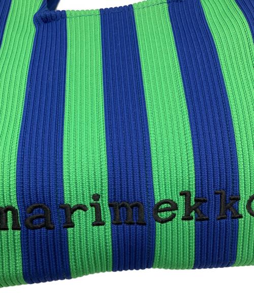 marimekko（マリメッコ）marimekko (マリメッコ) KNITTED MINI TOTE グリーン×ブルー 未使用品の古着・服飾アイテム