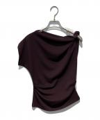 venicaヴェニカ）の古着「Twist drape tops brown」｜ワインレッド