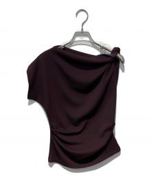 venica（ヴェニカ）の古着「Twist drape tops brown」｜ワインレッド