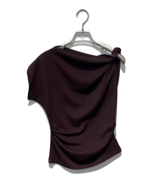 venica（ヴェニカ）VENICA (ヴェニカ) Twist drape tops brown ワインレッド サイズ:FREEの古着・服飾アイテム